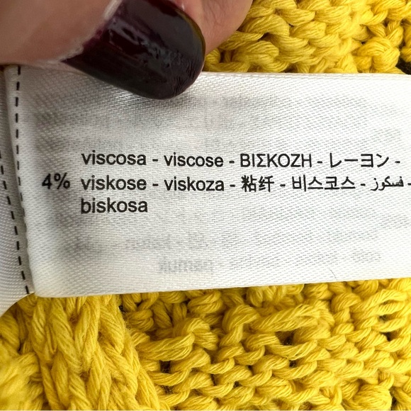 NWT ZARA Yellow White Knit Crochet Unique Button Up Sleeveless Top Vest Sz L - Picture 16 of 16